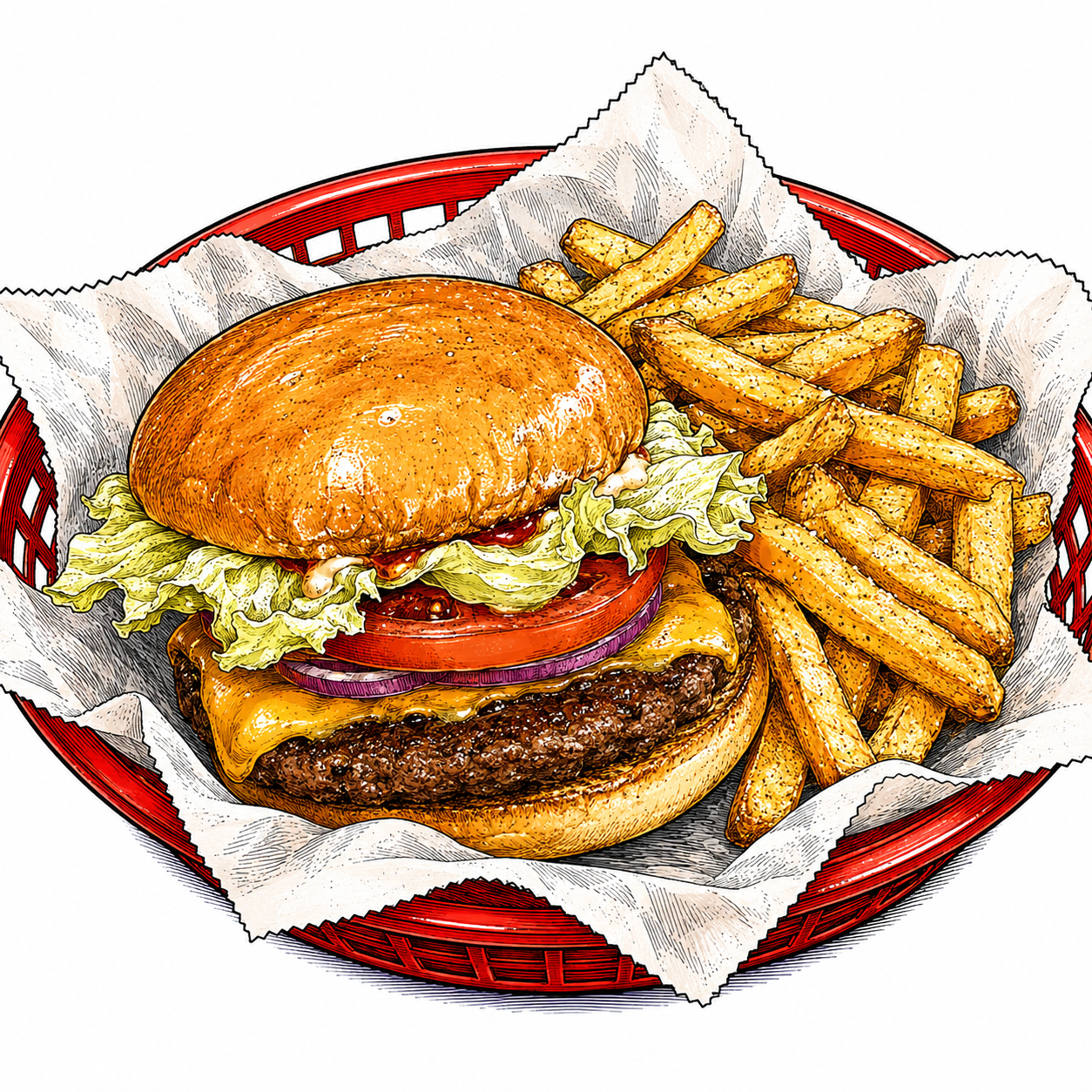 mike's wings burger and fries