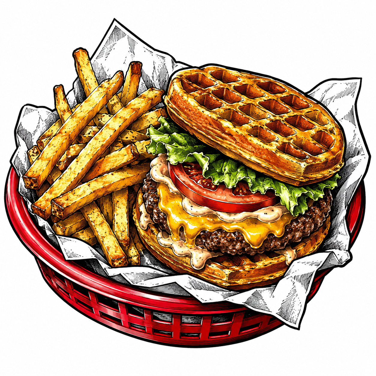 mike's wings waffle burger
